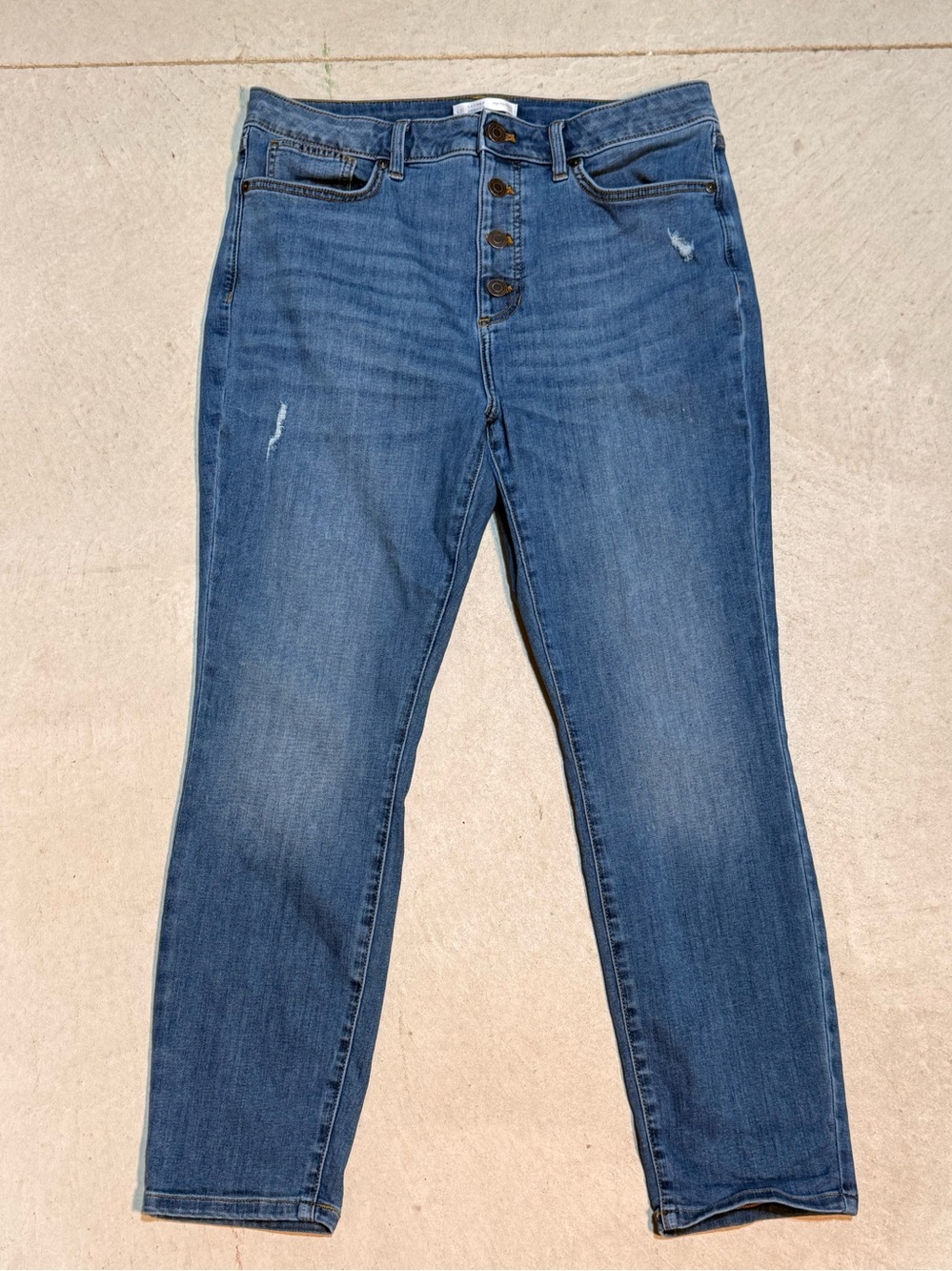 Lauren Conrad LC Women's High Rise Skinny Jeans Blue 14S Short 14